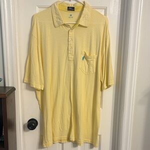 Johnnie-O Men's Polo Shirt in Light Yellow Stripes -xxl
